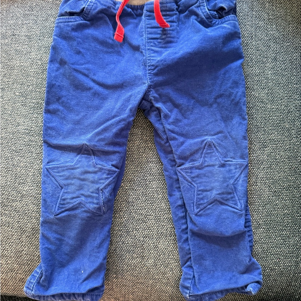 Baby Boden Blue lined corduroy Play Pants with Reinforced Knees